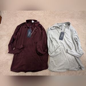 Two Men's State & Liberty Long Sleeve Polo NWT - Men's 2XL - Grey & Maroon